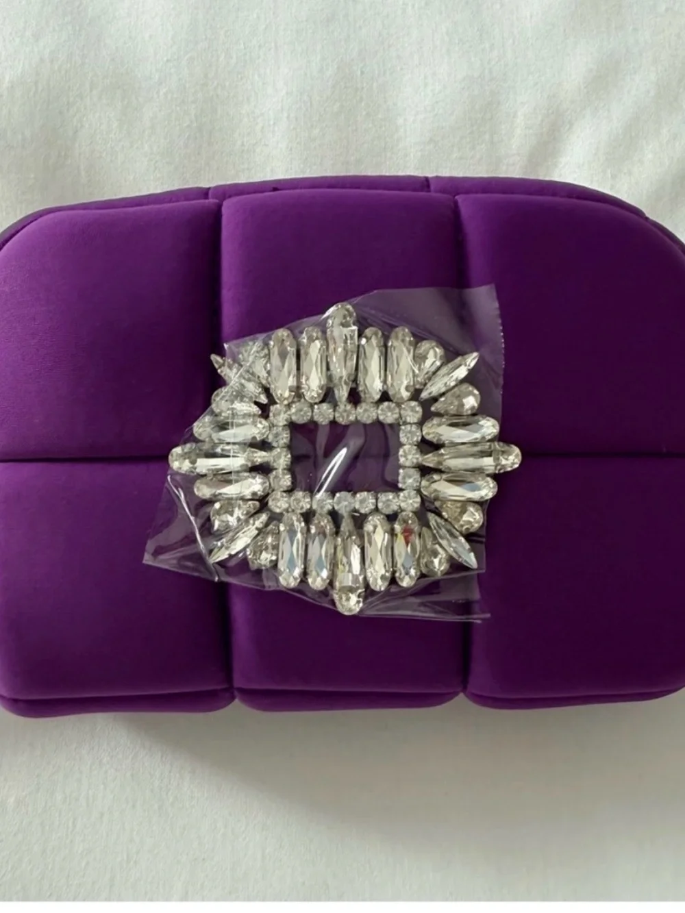 Zara Purple Mini Bag with crystals in the front.